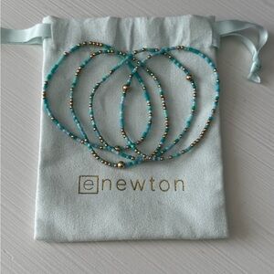 enewton Hope Unwritten Turquoise and Gold Beaded Stretch Bracelet Set